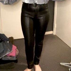 Fashion Nova leather mid-rise pants
